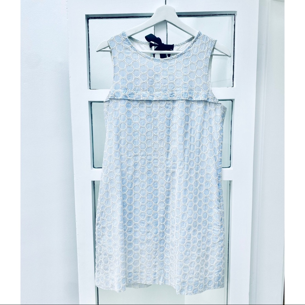 J. Crew Seersucker Eyelet Detail Shift Dress - Picture 3 of 8